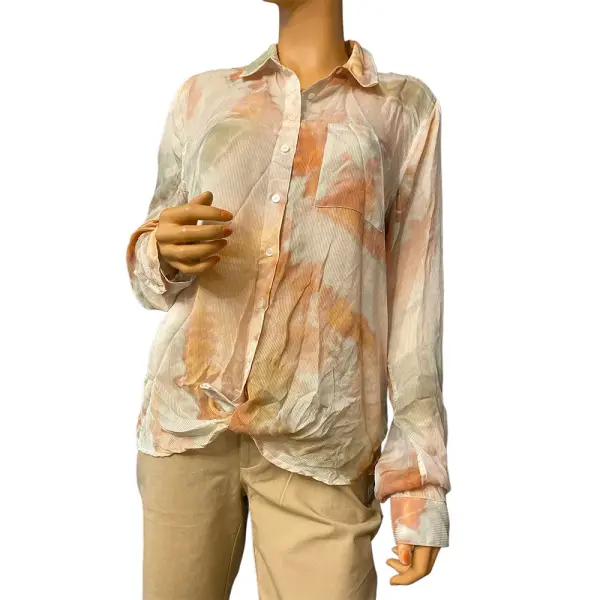 Guess Cleo Tie Dye Button Up Shirt Smoked Pearl