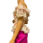 Guess Isotta Ruffled Off The Shoulder Top Floral Eyelet Cotton