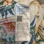 GUESS Hanalei Blooms Off Shoulder Pleated Crop Top Cream Tropical