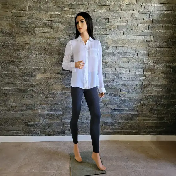 Guess White Button Down Shirt Semi Sheer Ribbed Texture