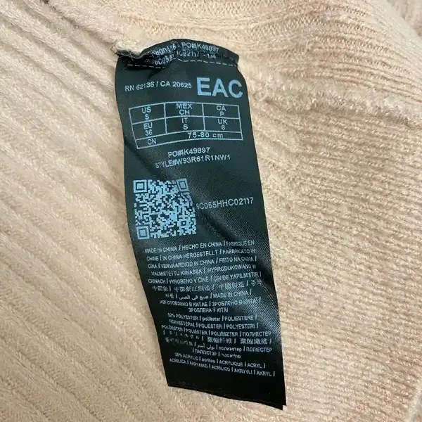 Guess Alivia V-Neck Sweater Pink Diagonal Rib Knit