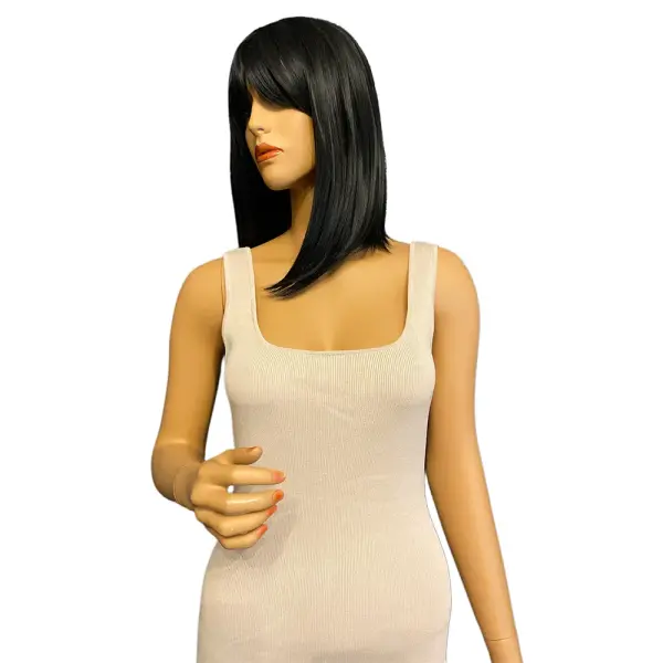 Guess Beige Ribbed Knit Square Neck Midi Dress