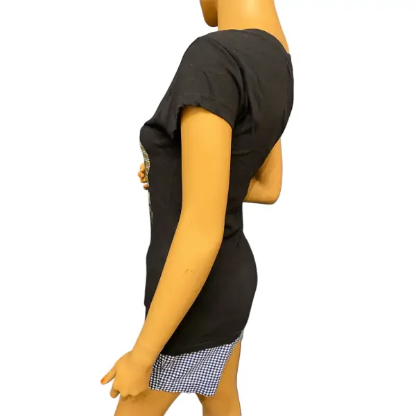 GUESS Love Guess Forever Logo Graphic V Neck Tee Black