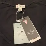 GUESS Love Guess Forever Logo Graphic V Neck Tee Black