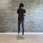 Guess Estella Sequin Palm Leaf T Shirt Black Green V Neck