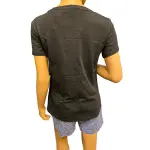 Guess Estella Sequin Palm Leaf T Shirt Black Green V Neck