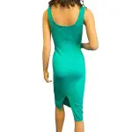 Guess Ribbed Knit Square Neck Bodycon Midi Dress