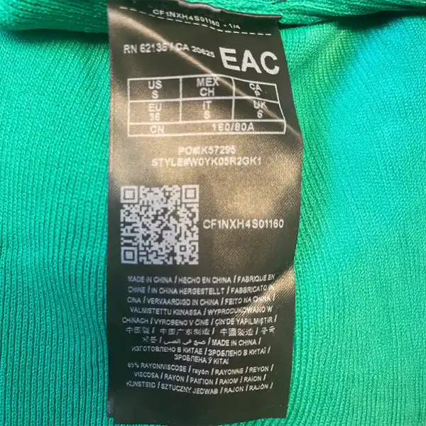 Guess Ribbed Knit Square Neck Bodycon Midi Dress