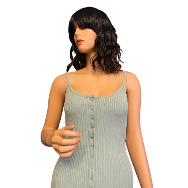 Guess Kandy Ribbed Button Front Bodycon Midi Dress