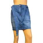 Guess Belted Denim Mini Skirt