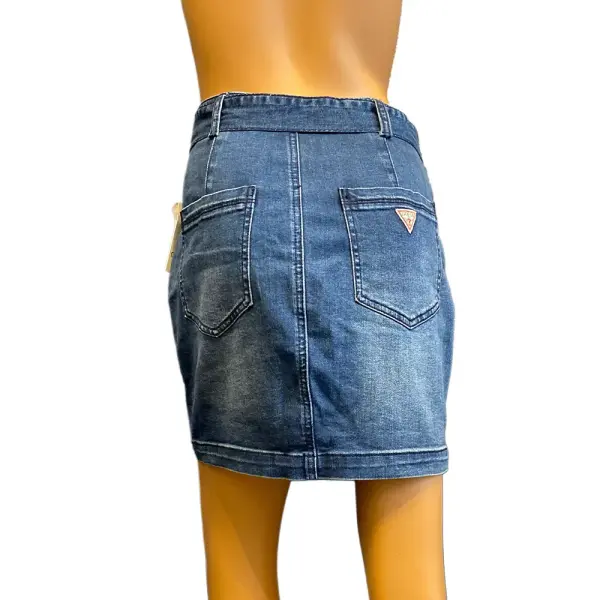 Guess Belted Denim Mini Skirt