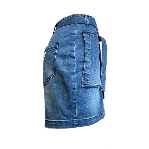Guess Belted Denim Mini Skirt