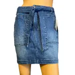 Guess Belted Denim Mini Skirt
