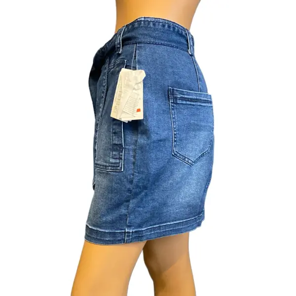 Guess Belted Denim Mini Skirt