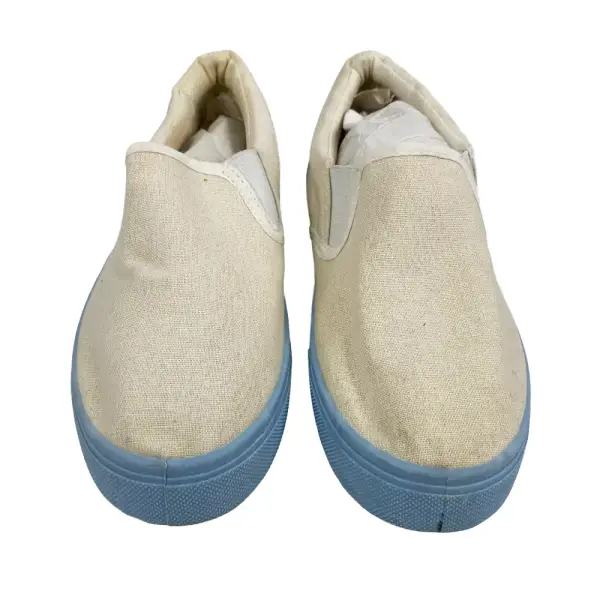 Hippo Sports Beige Slip-On Shoes with Blue Sole