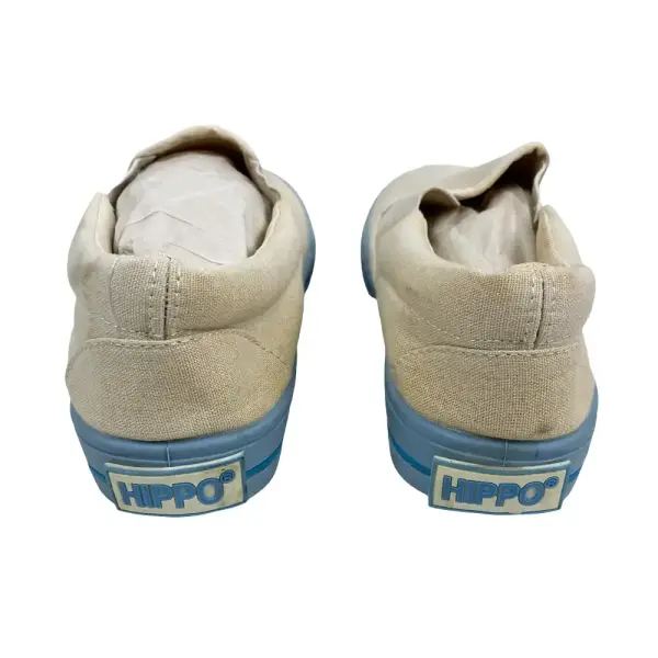 Hippo Sports Beige Slip-On Shoes with Blue Sole