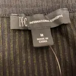 INC International Concepts Ribbed Puff Sleeve Top Black Size M