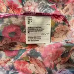 INC International Concepts Floral Tie Neck Blouse Pink Size Medium