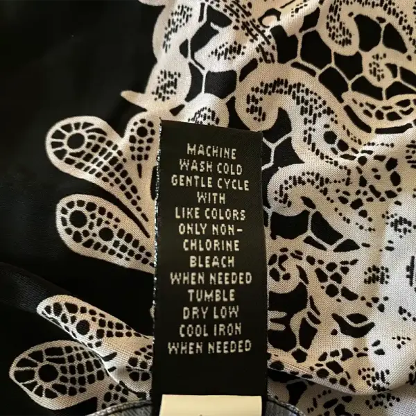 INC International Concepts Lace Print Blouse Black White