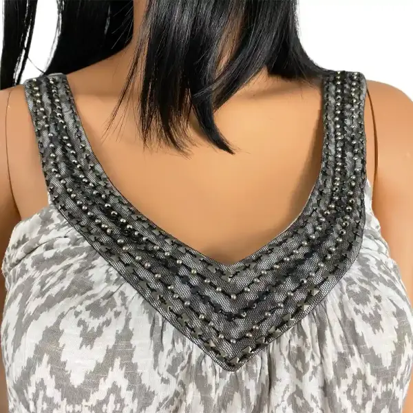 INC International Concepts Beaded V-Neck Tank Top