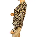INC International Concepts Leopard Print Zip Detail Blouse
