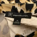 INC International Concepts Leopard Print Zip Detail Blouse