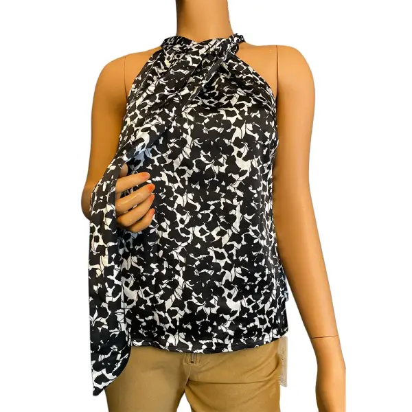 INC International Concepts Bella Mirage Halter Tie Neck Blouse