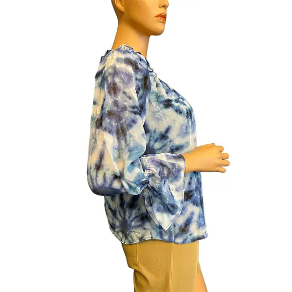 INC International Concepts Tie Dye Off Shoulder Peasant Blouse