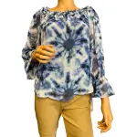 INC International Concepts Tie Dye Off Shoulder Peasant Blouse