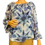 INC International Concepts Tie Dye Off Shoulder Peasant Blouse