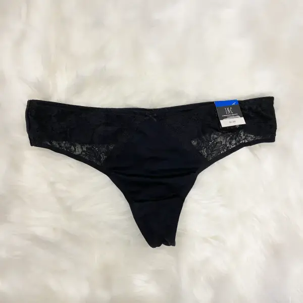 INC International Concepts Black Lace Thong