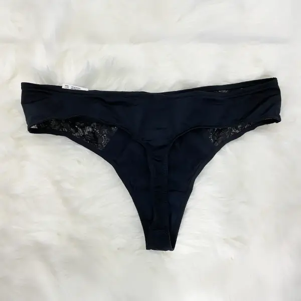 INC International Concepts Black Lace Thong