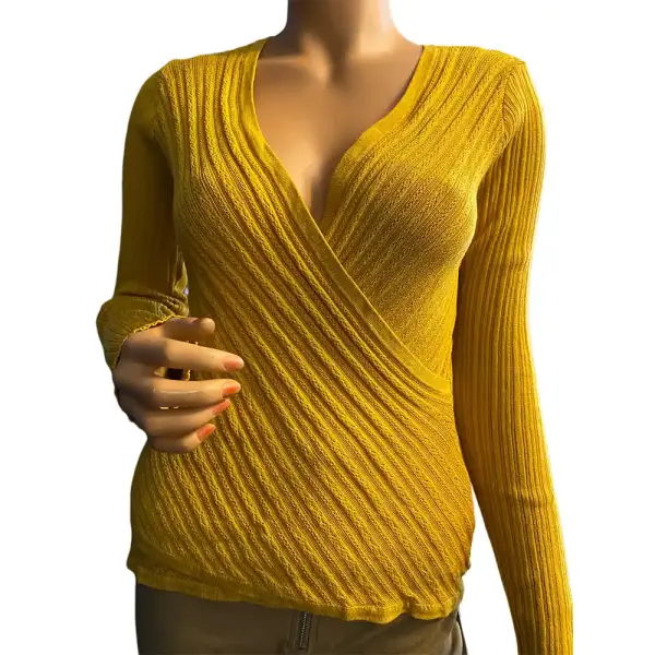 INC International Concepts Ribbed Faux Wrap Sweater