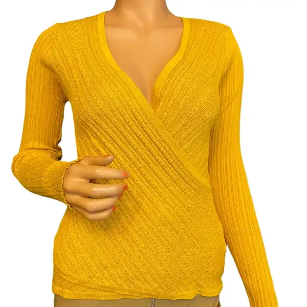INC International Concepts Ribbed Faux Wrap Sweater