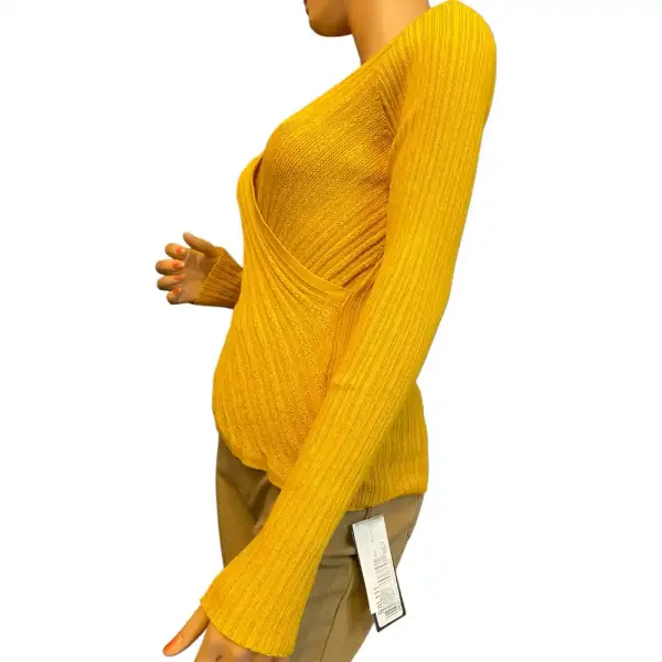 INC International Concepts Ribbed Faux Wrap Sweater