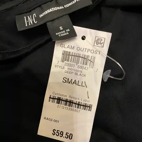 INC International Concepts Rhinestone Collar Sleeveless Top Black