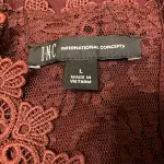 INC International Concepts Lace Trim Top V Neck Cap Sleeves