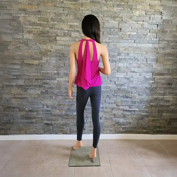 INC International Concepts Sleeveless Halter Top Tie Back Cranberry Rose