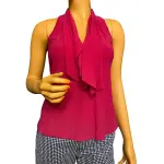 INC International Concepts Sleeveless Halter Top Tie Back Cranberry Rose