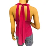 INC International Concepts Sleeveless Halter Top Tie Back Cranberry Rose