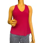 INC International Concepts Sleeveless Halter Top Tie Back Cranberry Rose