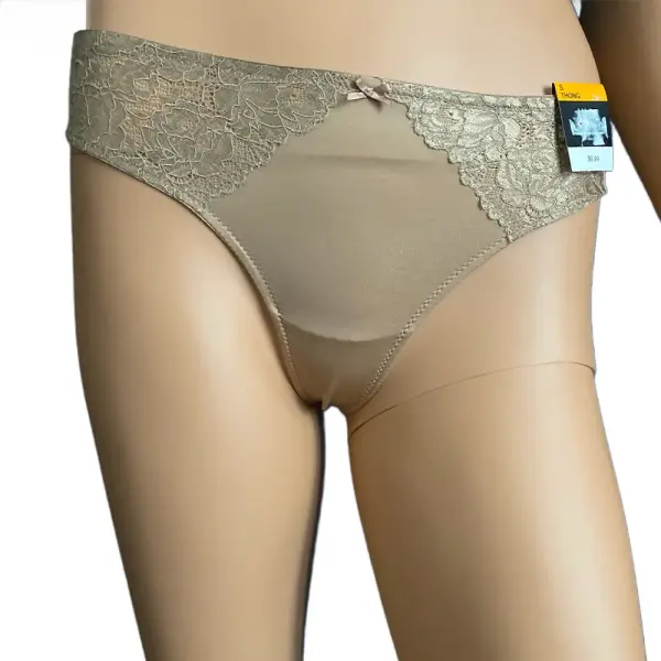 INC International Concepts Taupe Dream Small Lace Thong