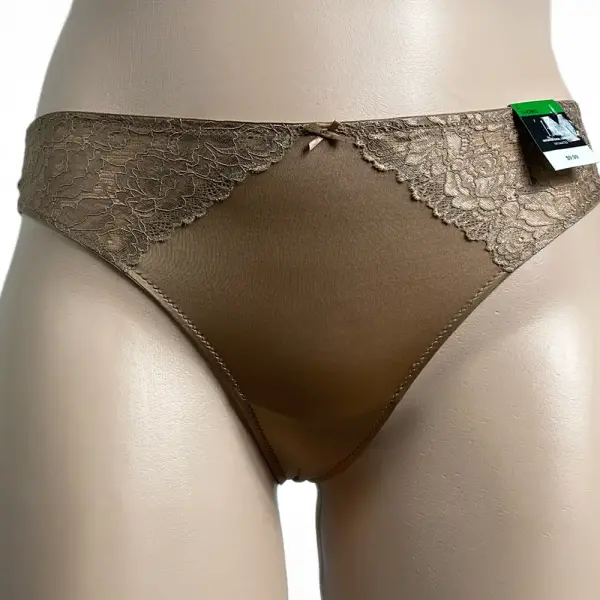 INC International Concepts Taupe Dream Large Lace Thong