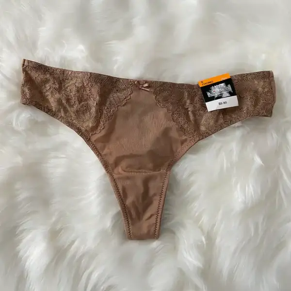 INC International Concepts Taupe Dream Small Lace Thong