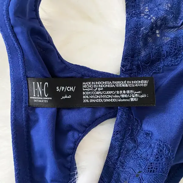 INC International Concepts Bright Blue Small Lace Thong