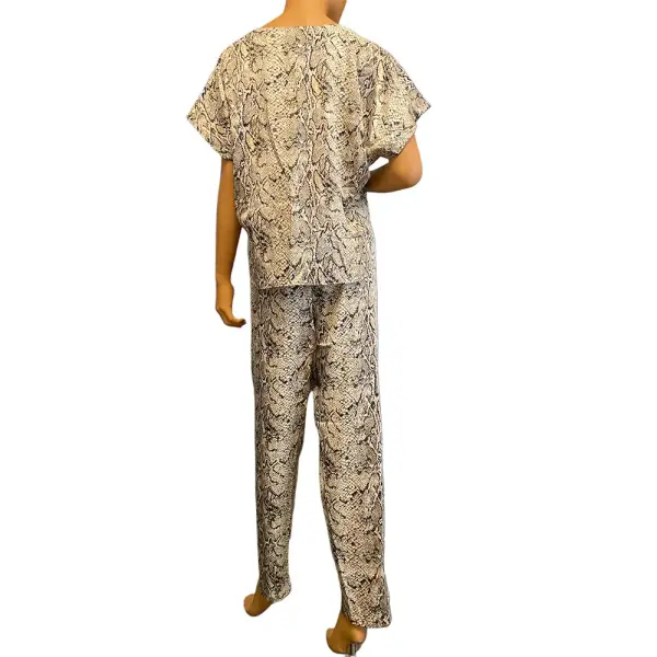 INC International Concepts Intimates Pajama Set Snakeskin Print Two Piece