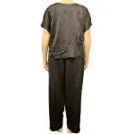 INC International Concepts Satin Pajama Set Black Gold Metallic Trim Plus Size