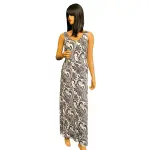 INC International Concepts Black and White Paisley Print Maxi Dress