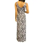 INC International Concepts Black and White Paisley Print Maxi Dress