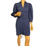INC International Concepts Indigo Navy Eyelet Shirtdress